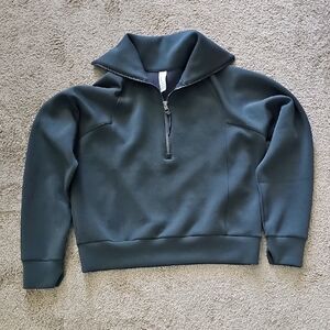 SPANX Air Essentials Half Zip Olive Green